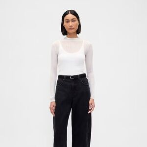Gap High-Neck Sheer Sweater